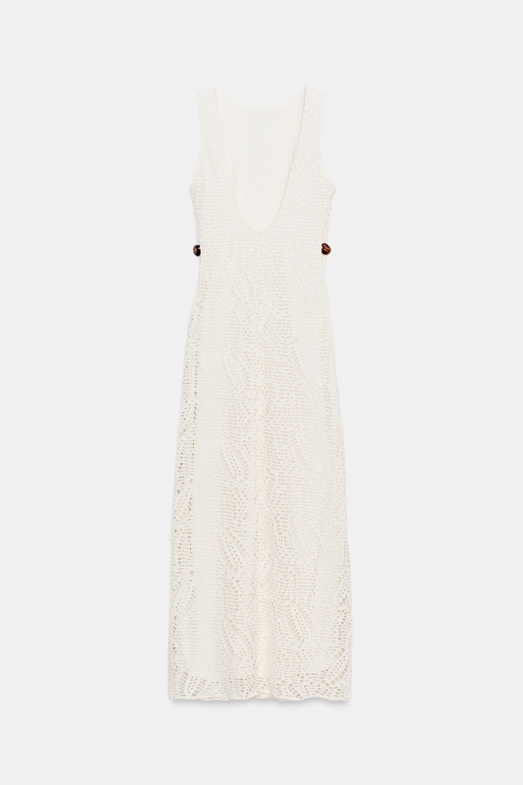 CROCHET TRIM MIDI DRESS